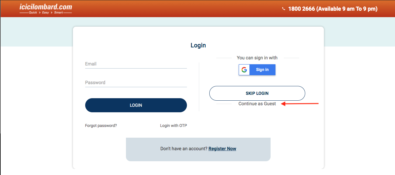 Making payment at ICICI Lombard website as Guest