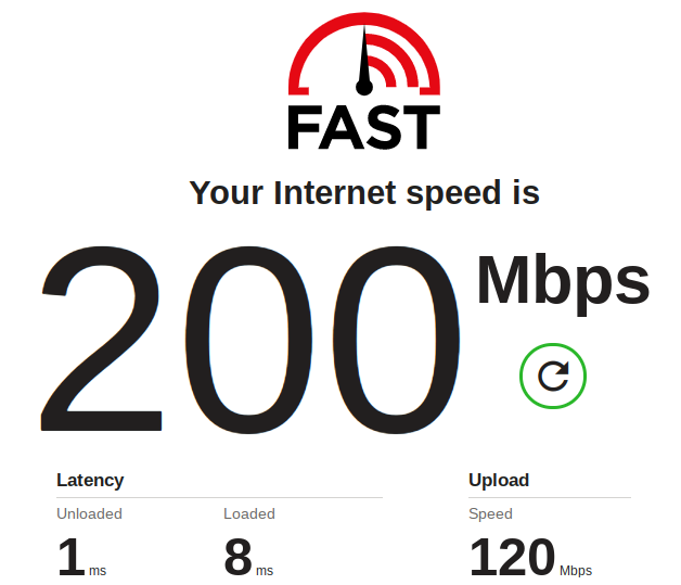 Internet bandwidth test on Chromebook USB 3.0 Ethernet