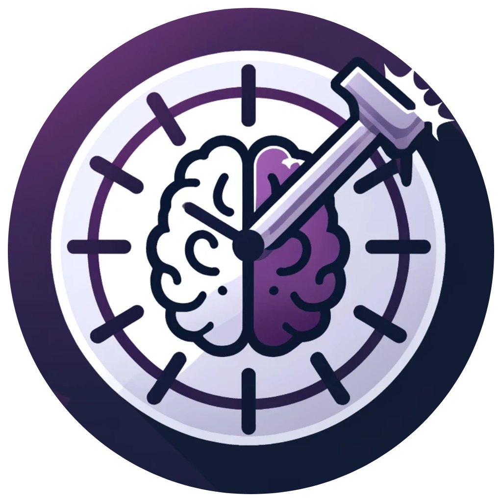 A round clock with a brain, A hammer instead of long hand