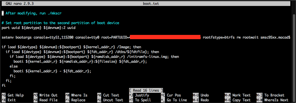 Adding parameters to the boot.txt