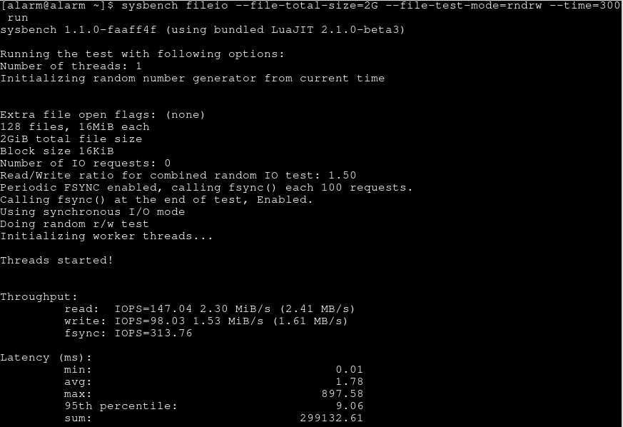 Sysbench SSD results